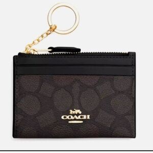 NWT Coach Mini Skinny ID Case in Signature canvas